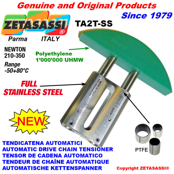 TENSOR DE CADENA AUTOMATICO LINEAL completamente de acero inoxidable TA2-SS cabeza a arco redondo ZETASASSI TA2TASA60T-SS