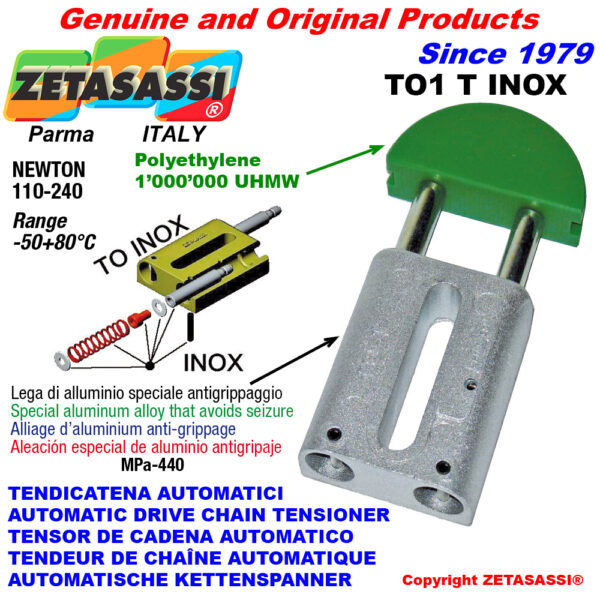 TENSOR DE CADENA AUTOMATICO LINEAL TO1INOX cabeza redonda ZETASASSI TO1TASA40TINOX