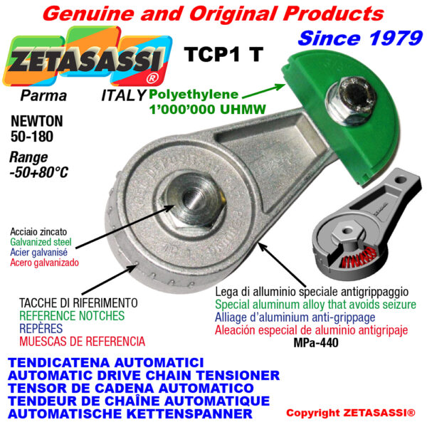 TENSOR DE CADENA AUTOMÁTICO ROTATIVO TCP1 patin tensor cadena cabeza redonda ZETASASSI TCP1TASA120SING