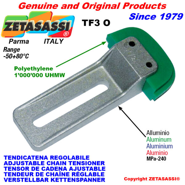 TENSOR DE CADENA AJUSTABLE TF3 con patin tensor cadena cabeza oval ZETASASSI TF3OASA120S