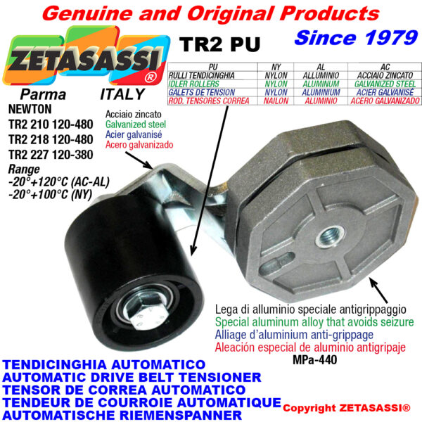 TENSOR DE CORREA ROTATIVO TR2PU con rodillo tensor ZETASASSI TR2PU2278090AL