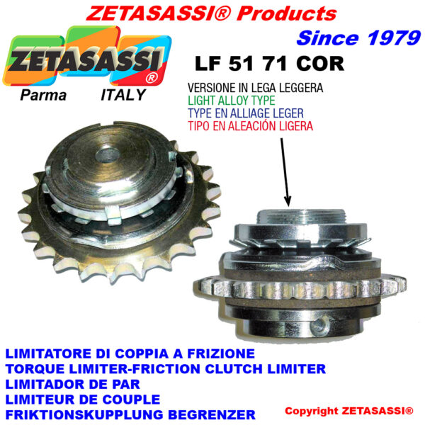 LIMITADOR DE PAR EN ALEACIÓN LIGERA CON CORONA "LFCOR 51-71" ZETASASSI LF7112Z22