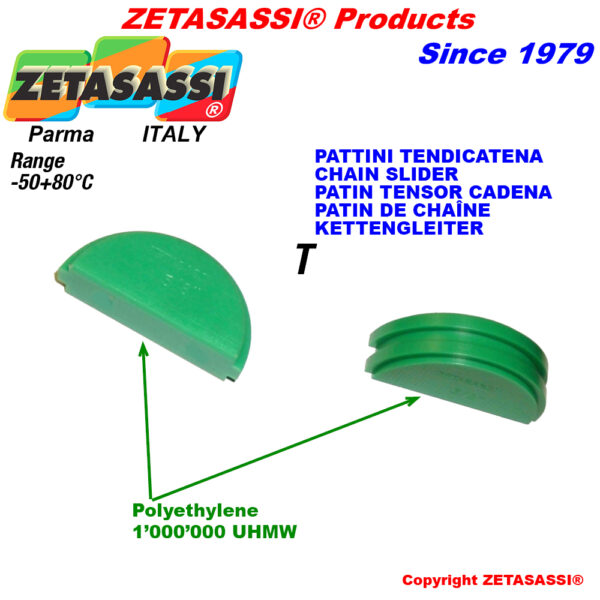 Patin tensor cadena Cabeza redonda polietileno 1000 ZETASASSI TTTO3ASA120DTF