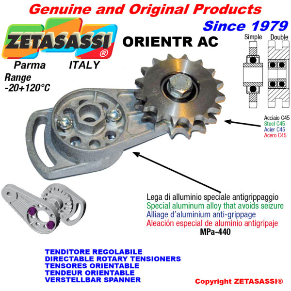 TENSOR DE CADENA ORIENTABLE ORIENTR con piñon tensor AC ZETASASSI ORIENTRAC114S