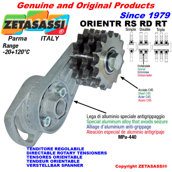 TENSOR DE CADENA ORIENTABLE ORIENTR con piñon tensor RS RD RT ZETASASSI ORIENTRRT34