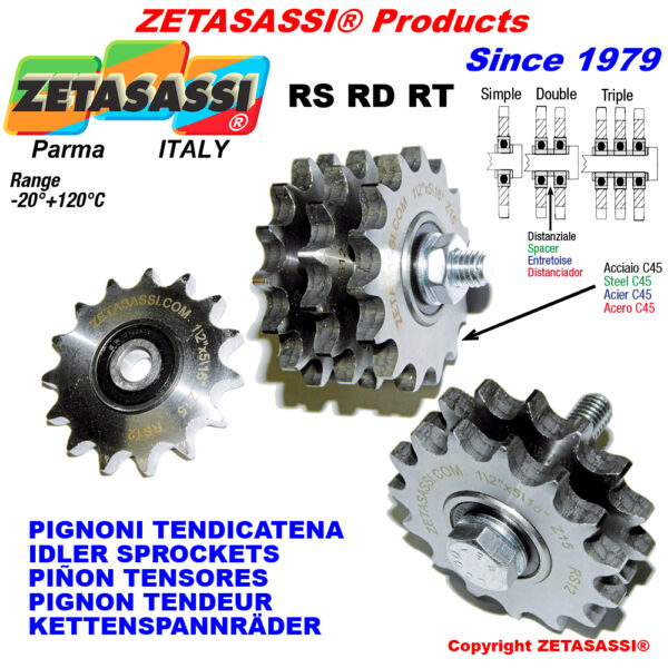 PIÑON TENSOR TIPO RS-RD-RT con rodamiento ZETASASSI RD134